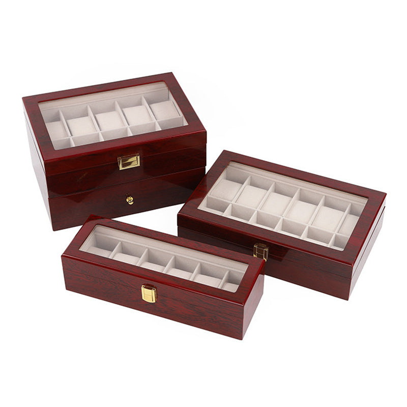 Wooden Watch Box with Dual Layers for 10-20 Watches