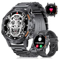 FOXBOX Smart Watch for Men Answer/Make Call for Android iOS 400mAh Military Smartwatch Heart Rate Blood Oxygen Sleep Monitor Step Counter 2 Straps1.39" HD Waterproof Outdoor Smart Watches Black