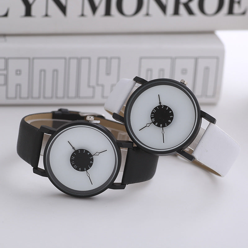 Trendy Couple's Leather Quartz Watches (His & Hers)