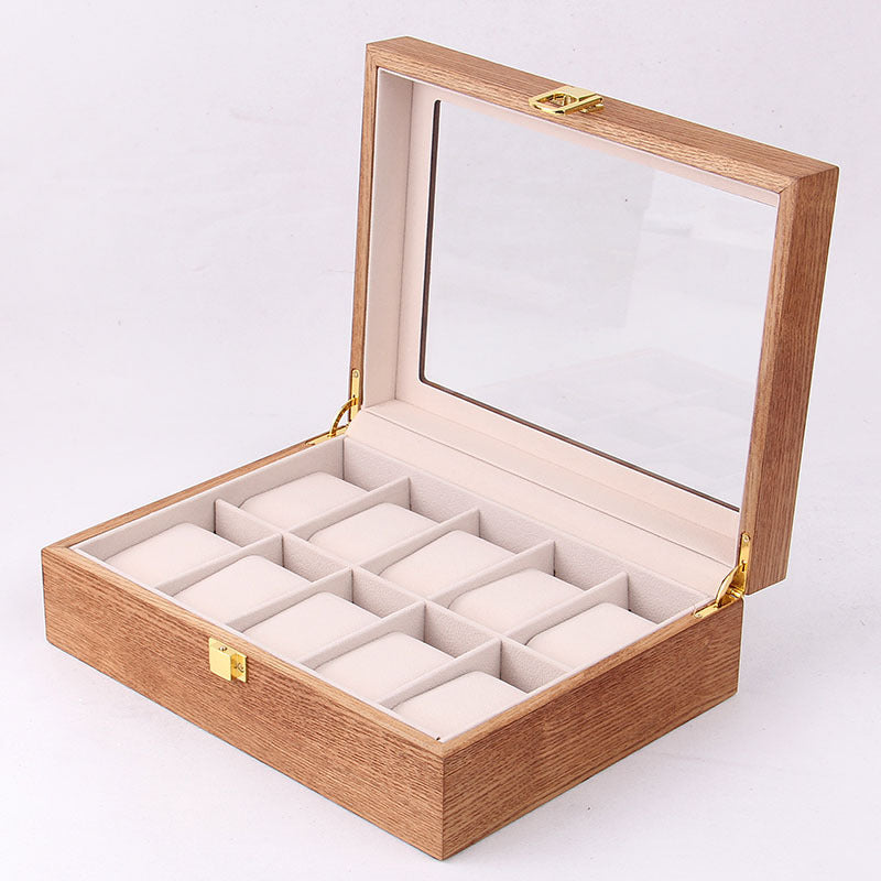 Vintage Wooden Watch Box for 6, 10, 12 Watches