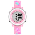 jianxiang Kids Digital Sport Watches for Girls Boys Waterproof Outdoor LED Timer with 7 Colors Backlight 3D Cartoon Silicone Band Child Wristwatch (Butterfly Pink)