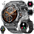 HIRREO Military Smart Watch for Men (3 Strap) Tactical Smart Watches for Bluetooth Call Blood Pressure/Heart Rate/Sleep Monitor Watch 1.43" AMOLED Men Smart Watches for iOS Android Compatible