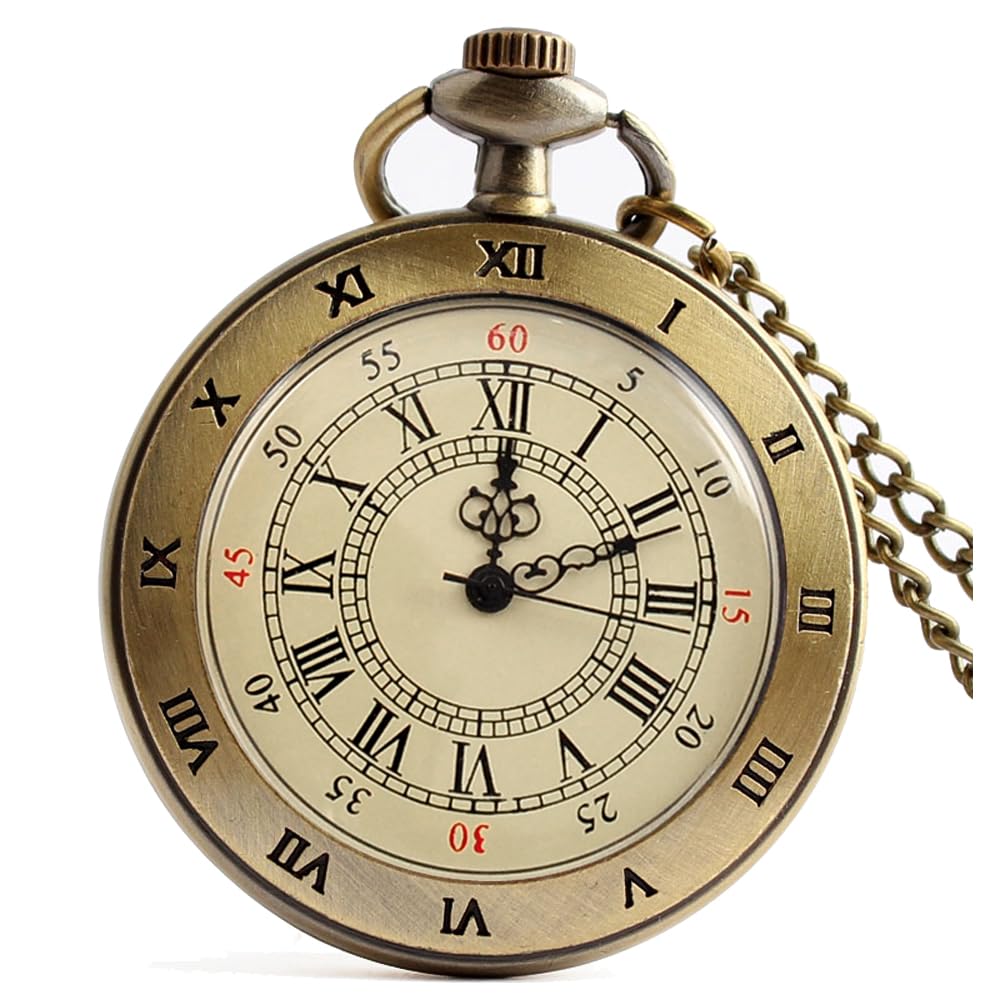 Fogitbok Vintage Pocket Watches for Men with Chains Analog Pocketwatch for Women Roman No. Gifts for Dad/Grandpa Gifts for Him for Birthday