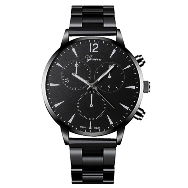 3PCS Men's Fashion Business Watches with Necklace Set
