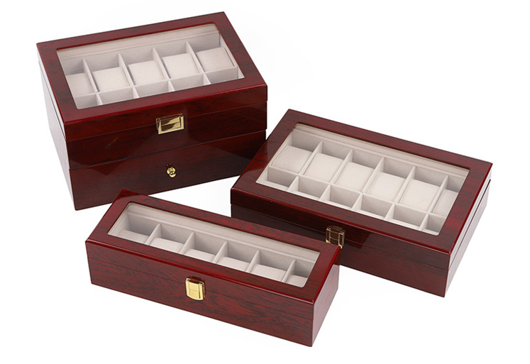 Wooden Watch Box with Dual Layers for 10-20 Watches