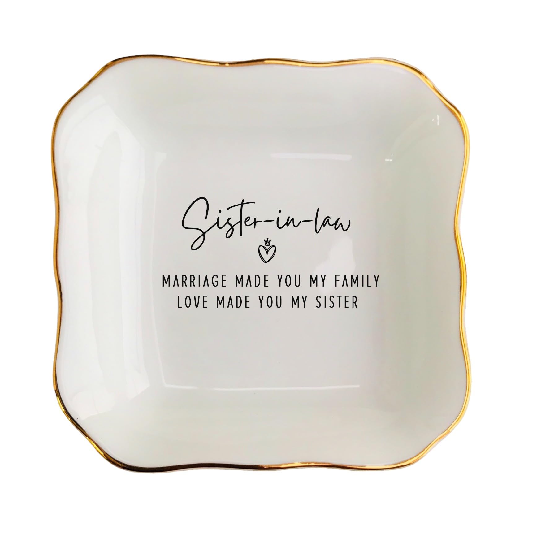 BAT TRANG Ceramic Ring Dish Marriage made you my family Jewelry DishGift for Sister-in-Law Gifts Sister of the Groom Gifts Birthday Gifts Christmas Gifts Sister In Law Gifts Wedding Gifts