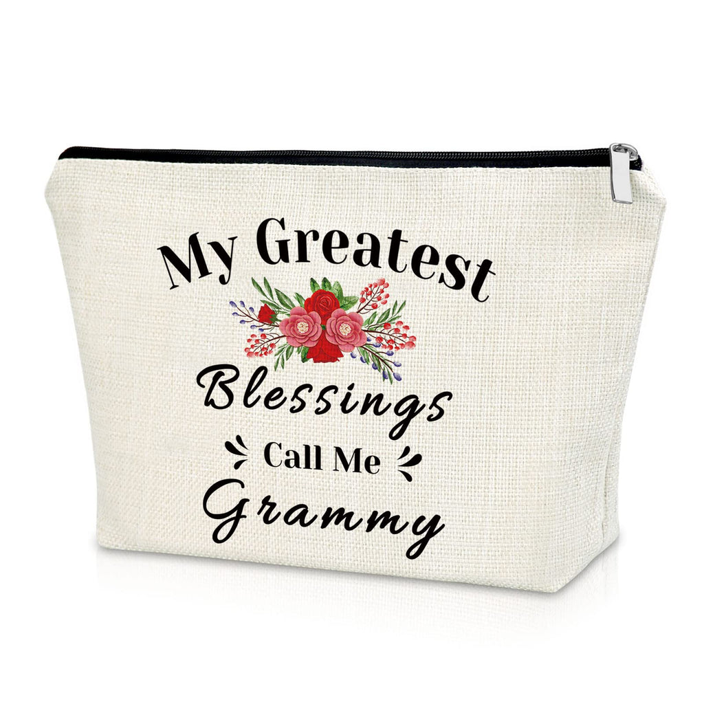 Sazuwu Grammy Gifts from Grandchildren Makeup Bag Grandma Gifts from Grandkids Cosmetic Bag Gifts for Grandmother for Mothers Day Happy Birthday Gifts for Grammy Christmas Retirement Gifts