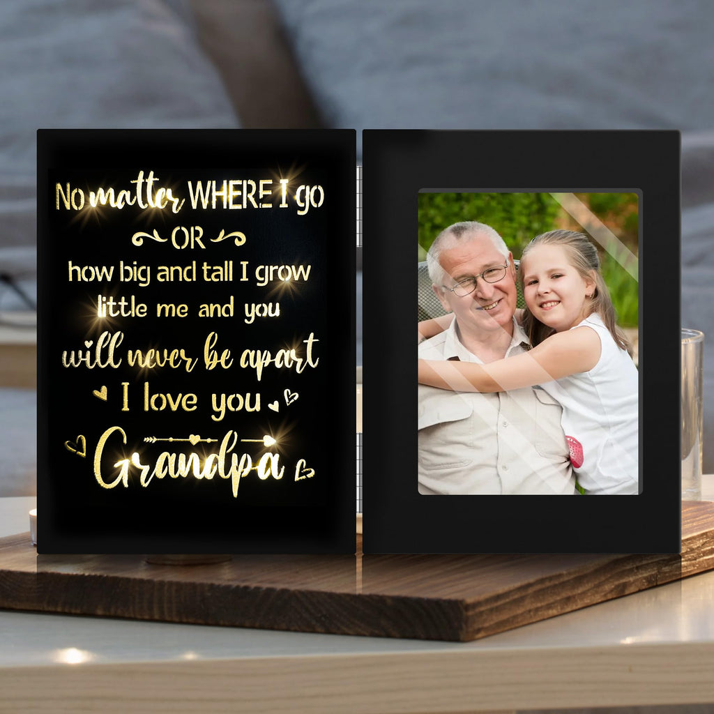 ARIDUR Grandpa Gifts Gifts for Grandpa Grandpa Birthday Gifts from Grandkids Great Grandpa Gifts Best Grandpa Gifts Black Glowing 4x6 Grandpa Picture Frame for Wall/Tabletop