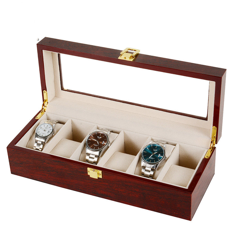 Wooden Watch Box with Dual Layers for 10-20 Watches