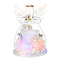 Preserved Flower Rose Gifts in Glass Angel FigurinesValentines Day Gifts for HerBirthday Gifts for WomenAngel Rose Gifts with LightMom Gifts from DaughterWhite Real Rose Gifts for Grandma Wife